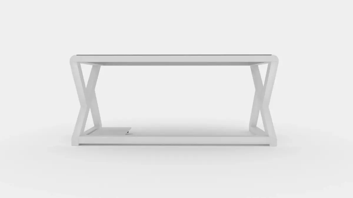Tempered glass computer desk home office simple modern Free 3D model