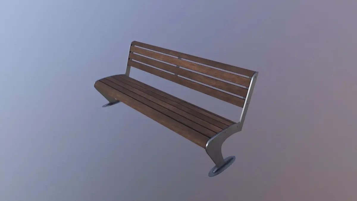 Bench Low-poly Game Ready Model wooden Low-poly 3D model