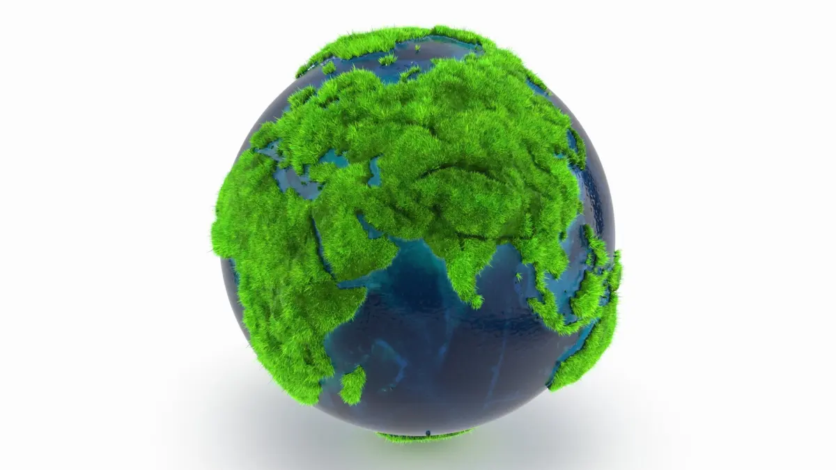 Eco Globe Planet Model Fur 3D model