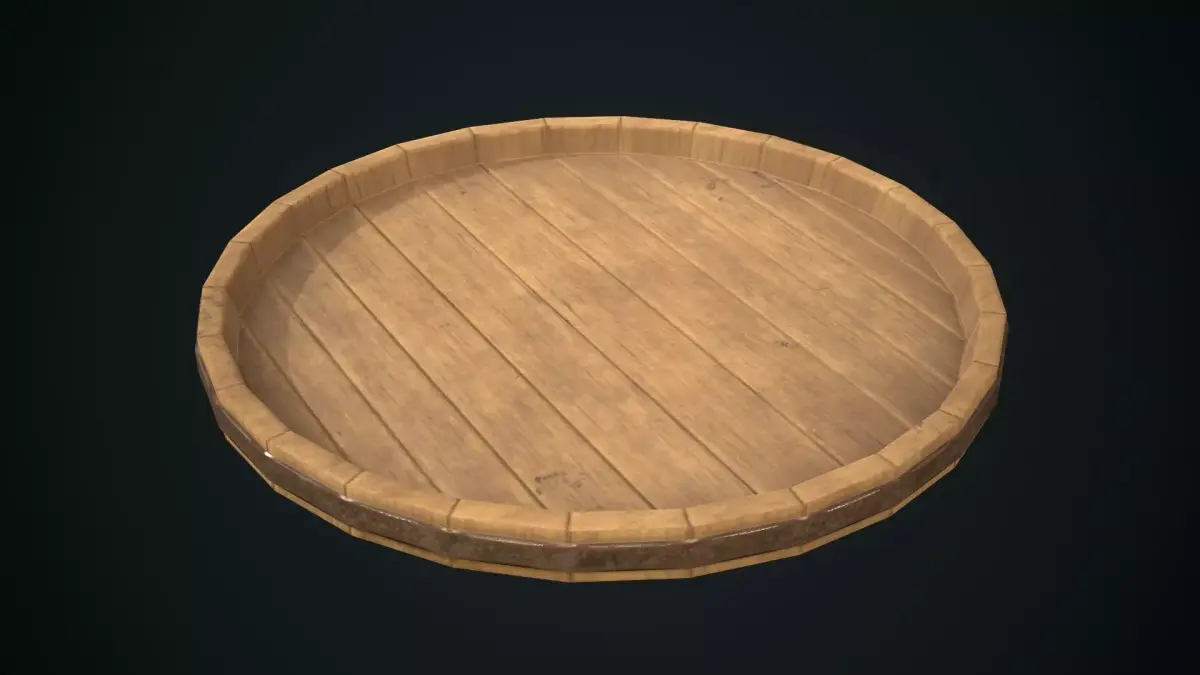 Wooden Dish Tray Low-poly 3D model