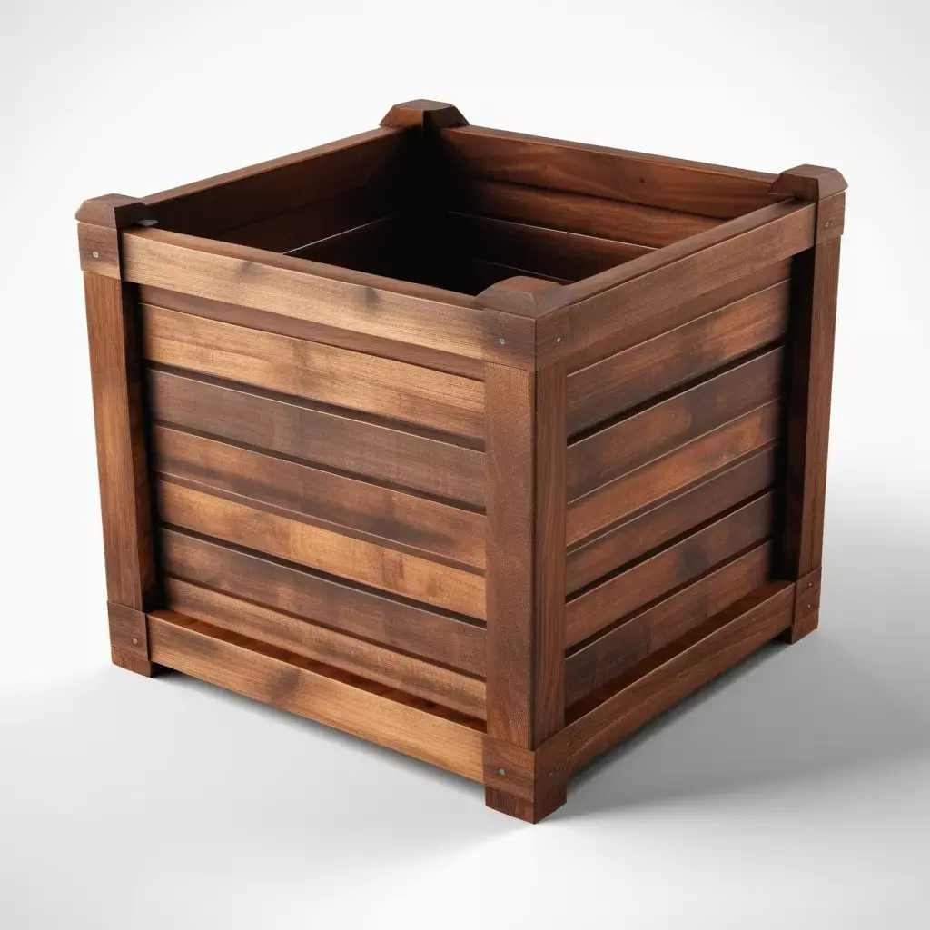 Wooden Garden Planter Box 3D model
