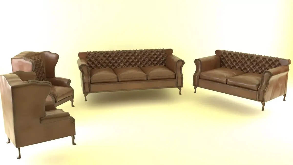 Chesterfield Set sofa Free 3D model