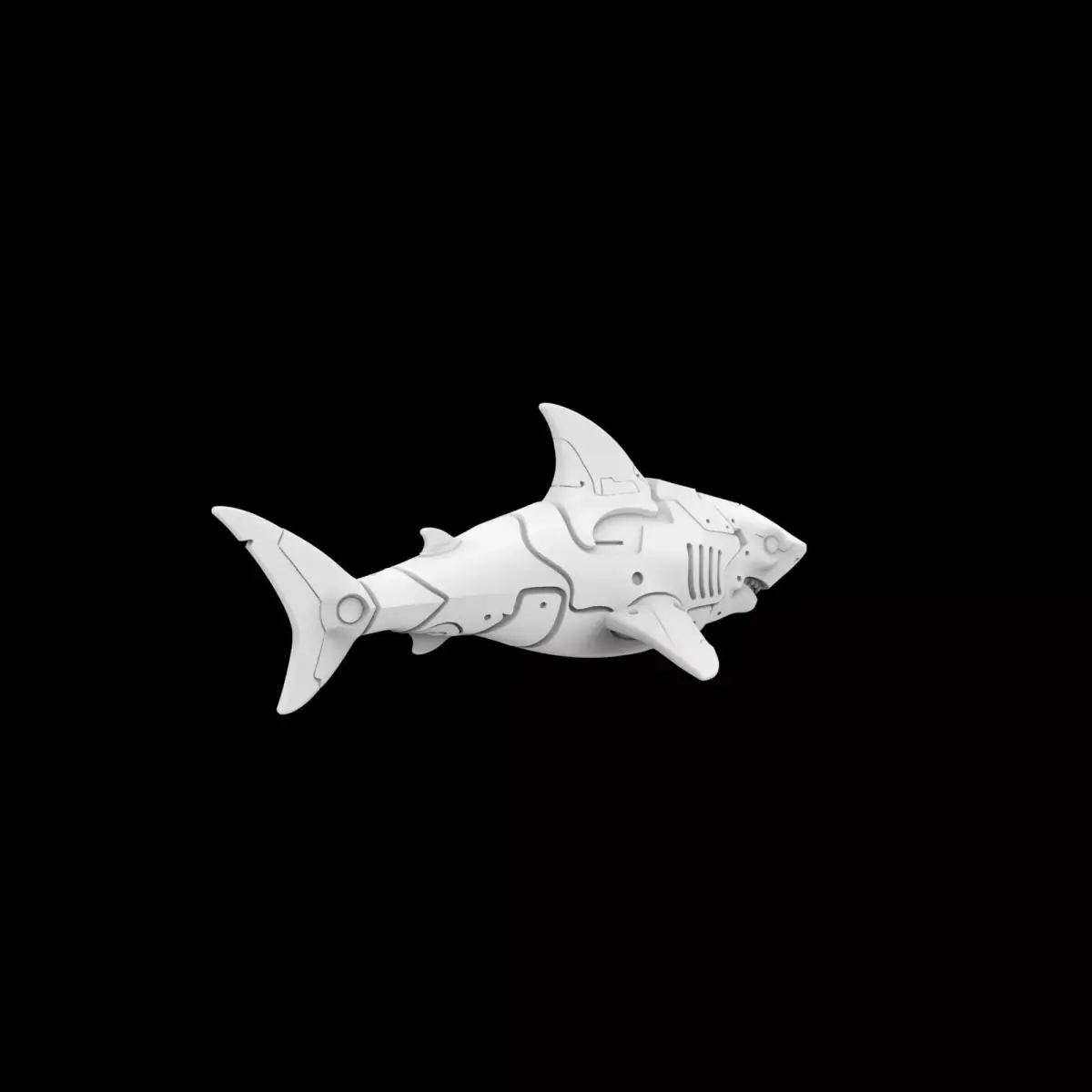 Shark Mech Guardian 3D Printable Model 3D print model