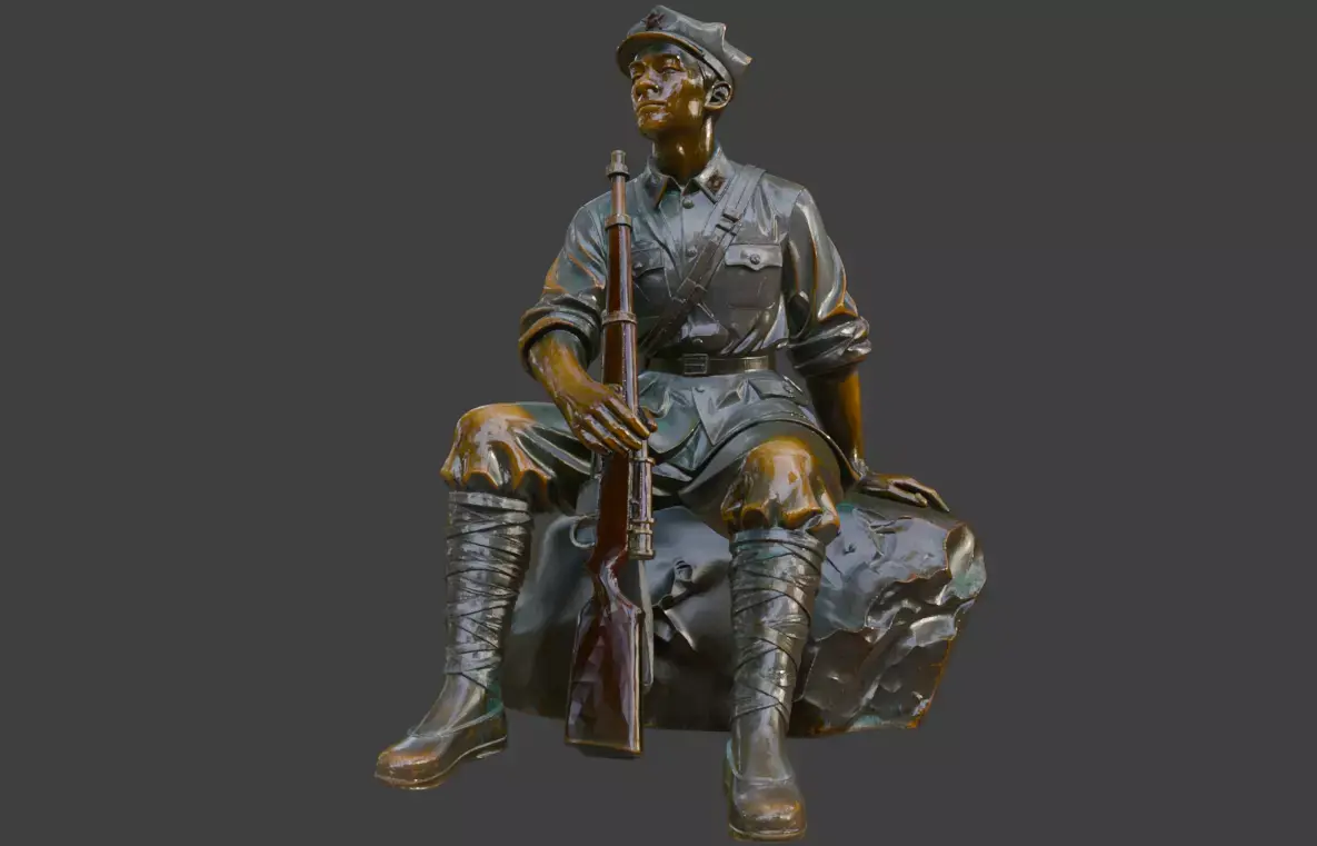 Military sculpture warrior  military battle war hero  soldier 3D print model 30