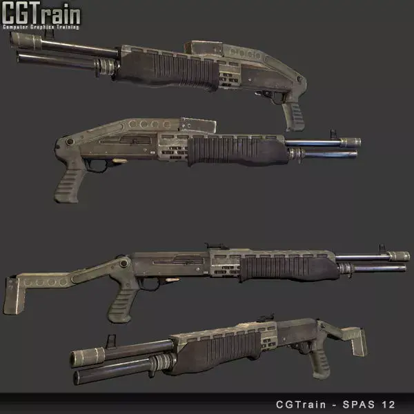 SPAS-12 ShotGun Low-poly 3D model order