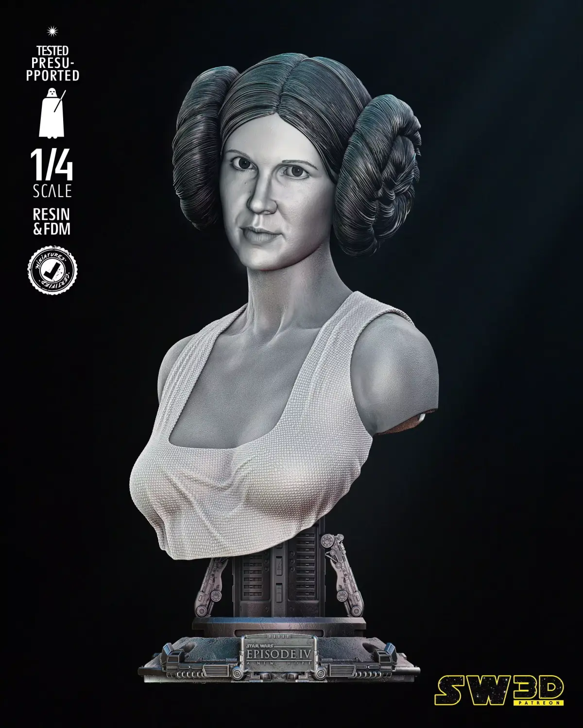 STAR WARS Leia New Hope Portrait Bust 3D print model purchase