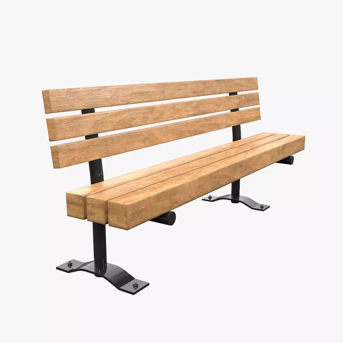 Public Bench V-05 Low-poly 3D model