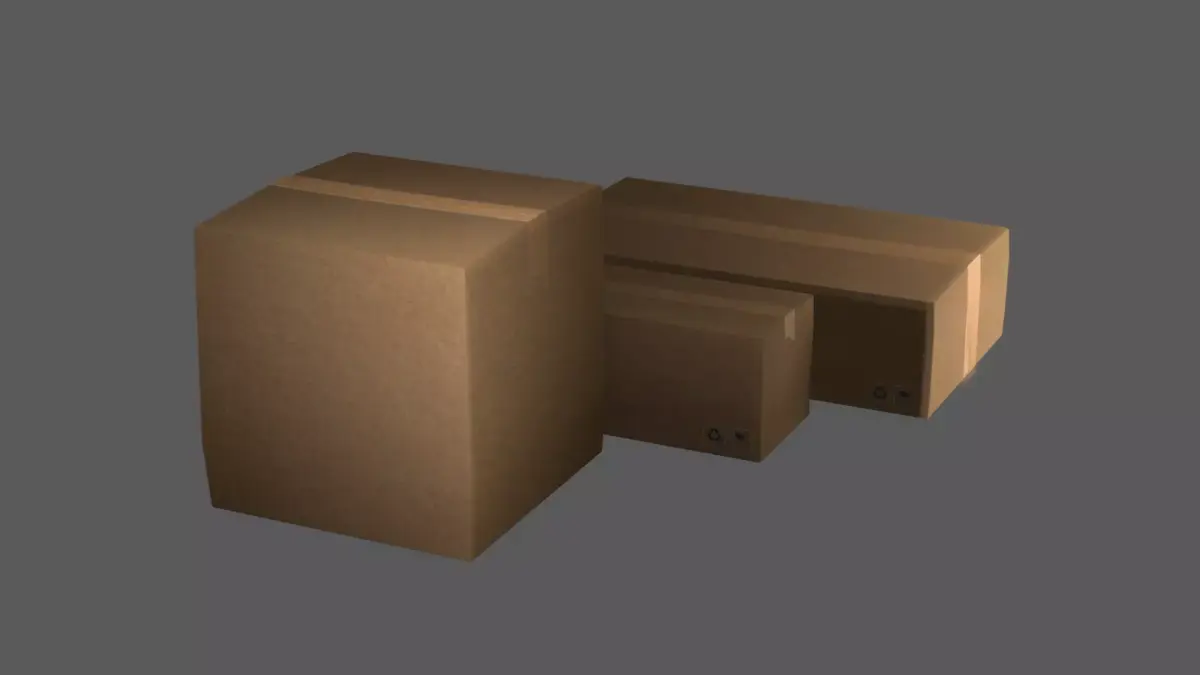 Cardboard taped Free 3D model