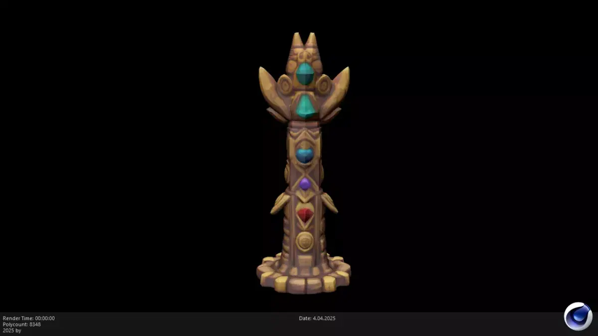 Low Poly Stylized Totem AI Low-poly 3D model