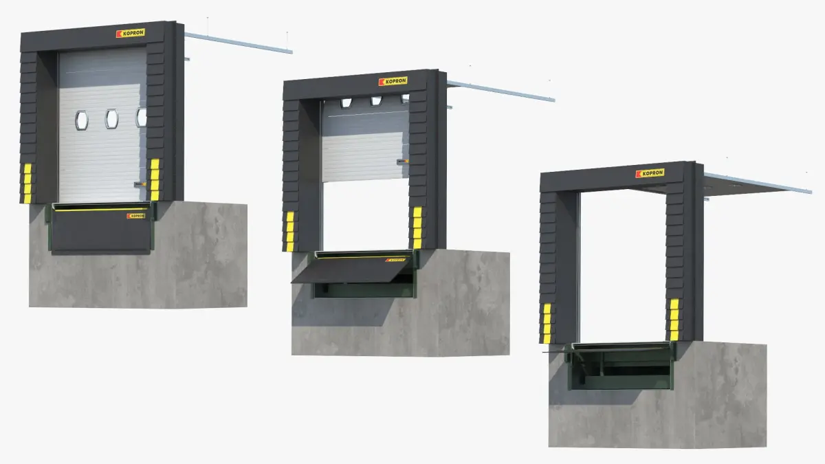 Kopron Retractable Dock Shelter for Loading Bays Rigged for Maya 3D model