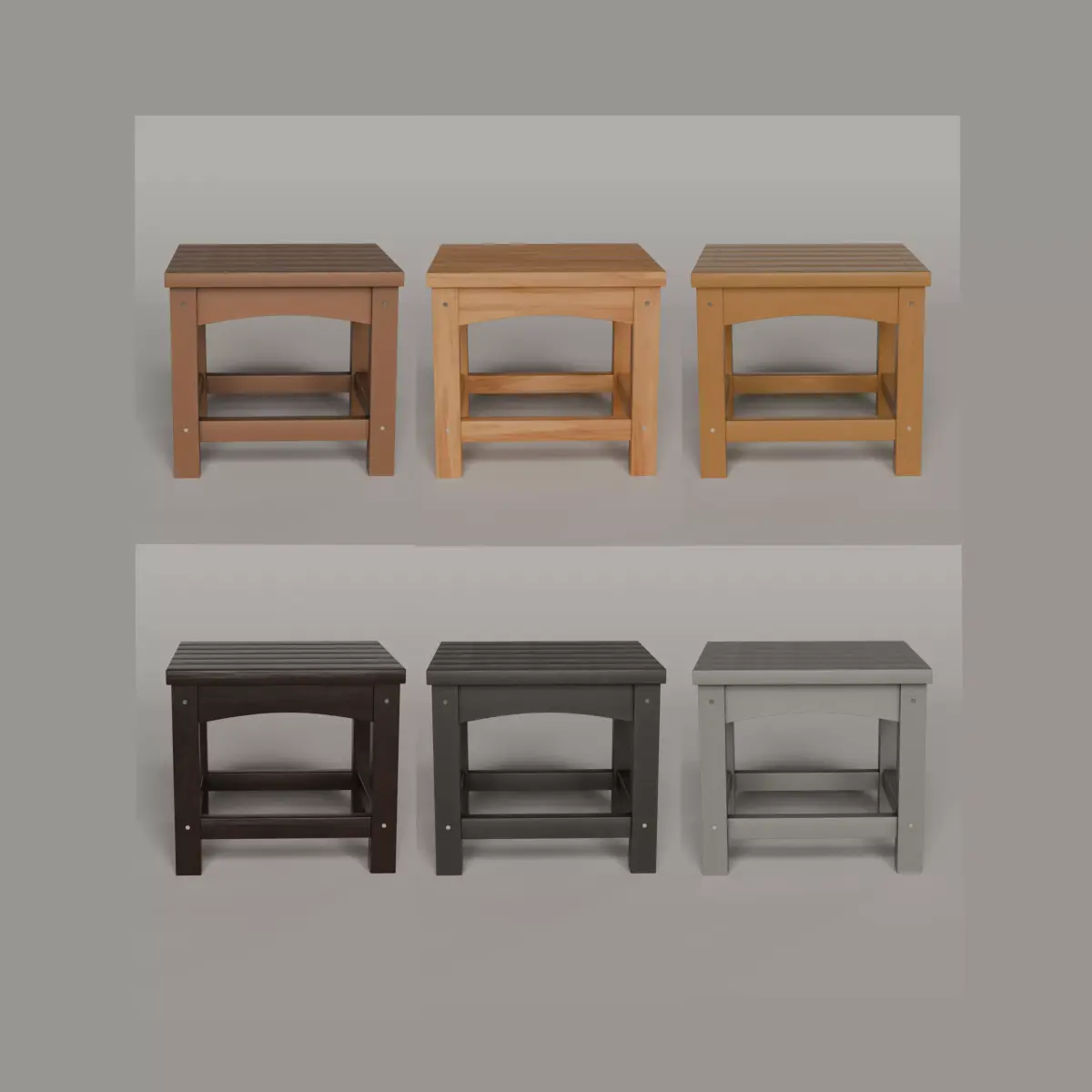Club Square Side Table - 6 COLORS Wood and Polywood Low-poly 3D model