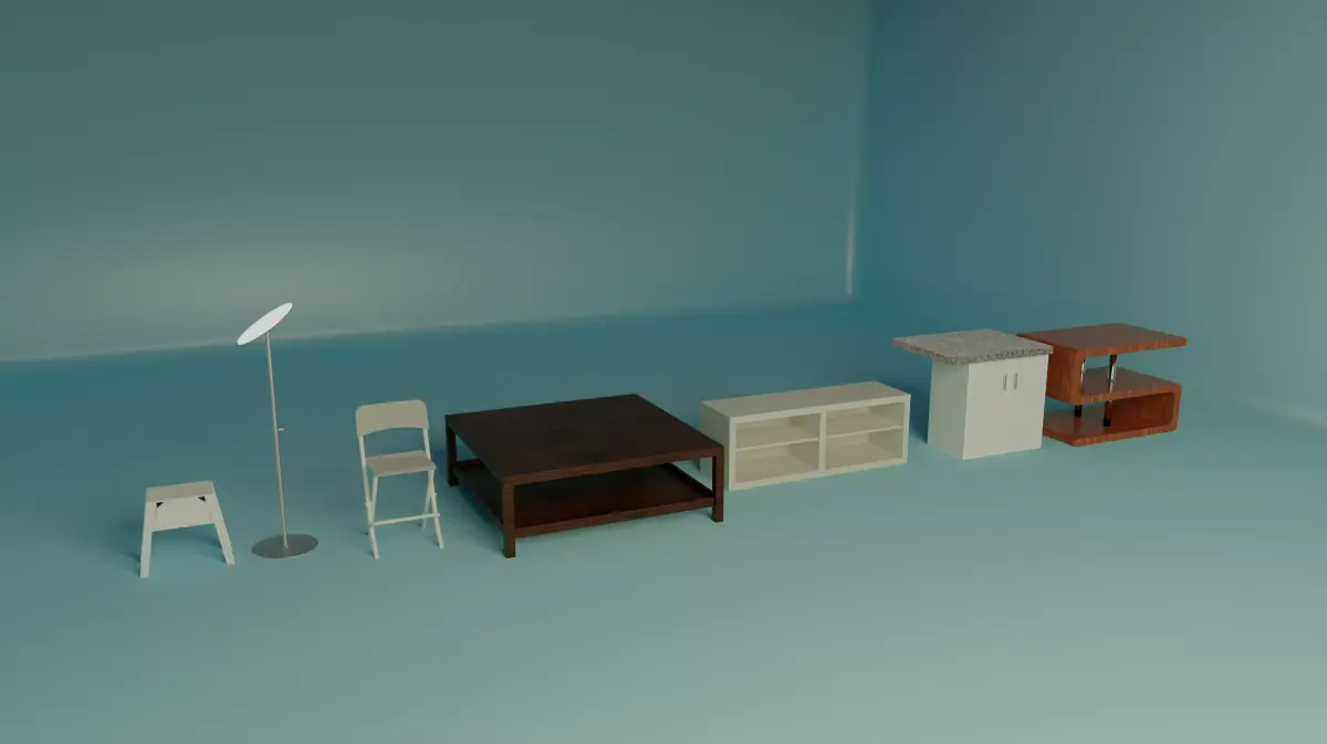 7 Piece Furniture set 3D model