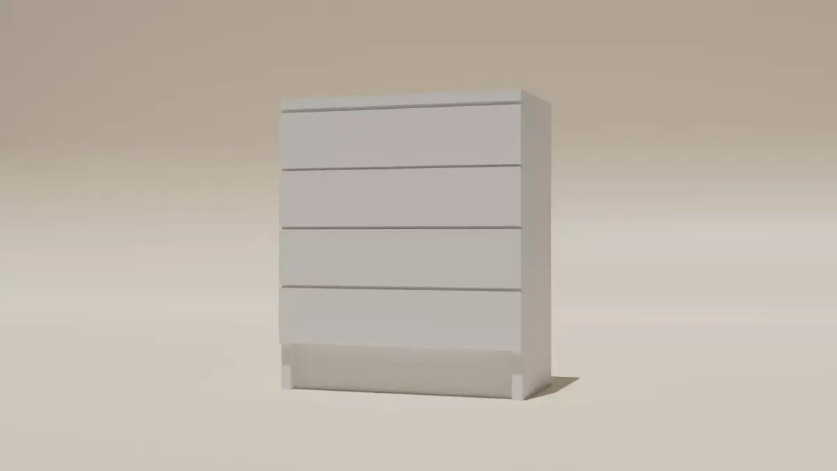 Modern chest of drawers 3d model low poly Free low-poly 3D model