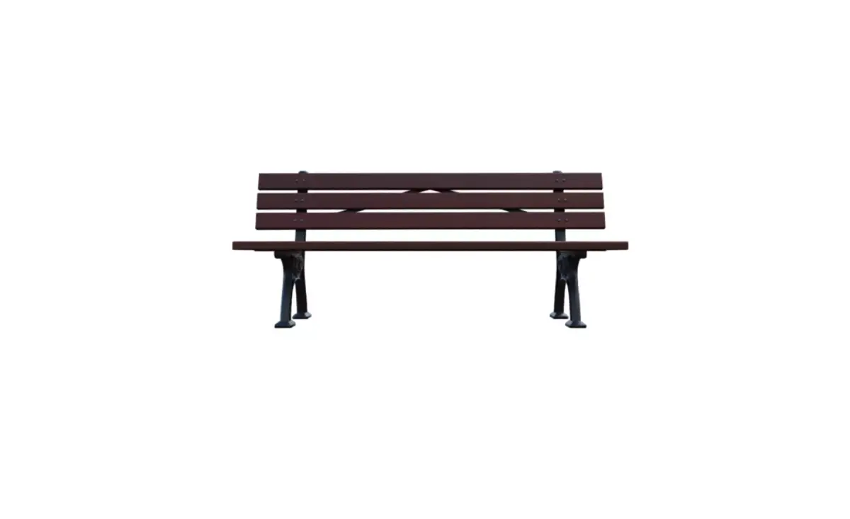 Wooden Park Bench for 3D print Low-poly 3D model