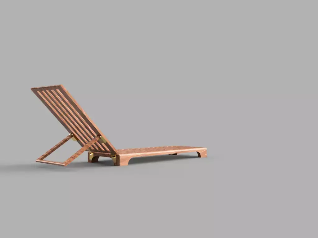 Recliner wooden lounge chair 3D print model