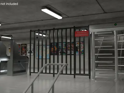 Underground Transit Ticket Barriers 3D model