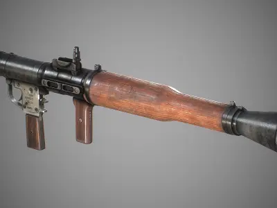 RPG-7 machine gun Low-poly 3D model