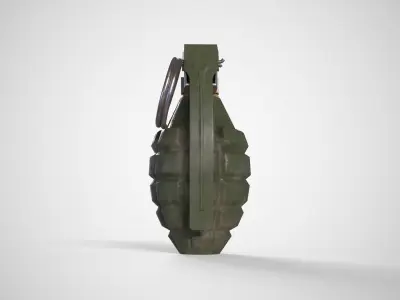 Mk 2 Grenade green painted Low-poly 3D model