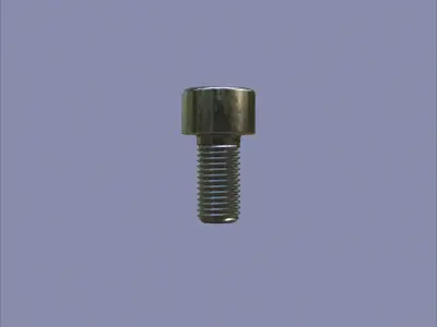 Steel Stained M6 Bolt Allen Cap with PBR 4K Textures 3D model