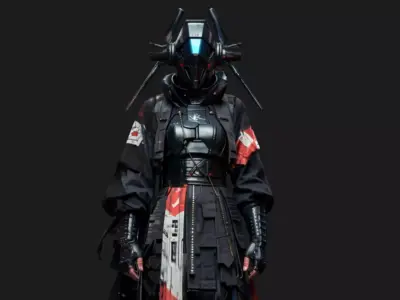 Sci-Fi Techwear Shinobi Low-poly 3D model