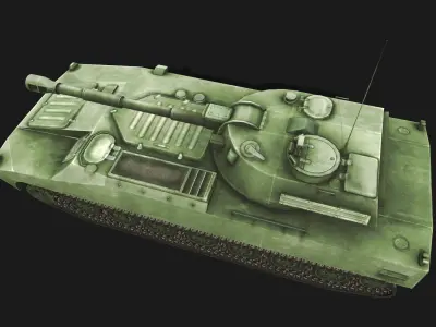 Tank 2s1 Gvozdika Low-poly 3D model