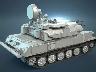 ZSU-23-4 Shilka High-Poly 3D model
