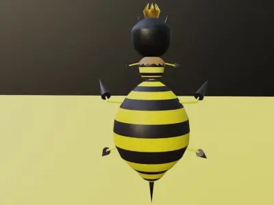 Queen Bee Low-poly 3D model