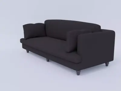 Modern Minimalist Sofa Armchair Clean Low Poly Furniture Asset Low-poly 3D model
