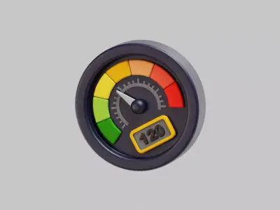 Speedometer Cartoon Low-poly 3D model