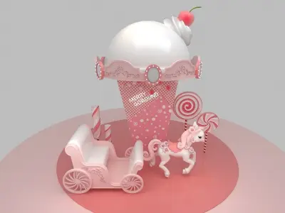 Christmas merry goround 3D model