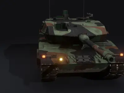 Leopard 2A6 Rigged MBT 3D model