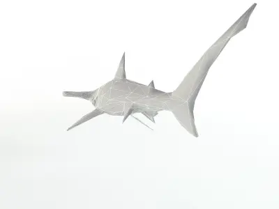 Hammerhead Shark Low Poly Predator Jaws Lowpoly Low-poly 3D model