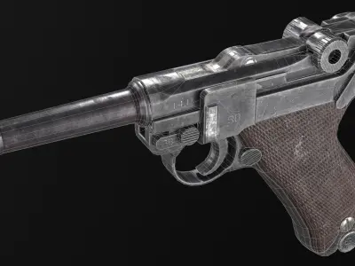 Luger P08 Pistol Low-poly 3D model