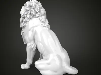 Lion at the entrance of the Palace of Justice in Vienna 3D print model