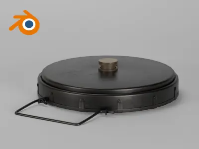 Military landmine anti-personnel anti-tank mine 3D model