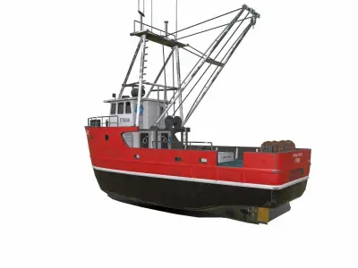 Fishing Trawler Low-poly PBR Low-poly 3D model