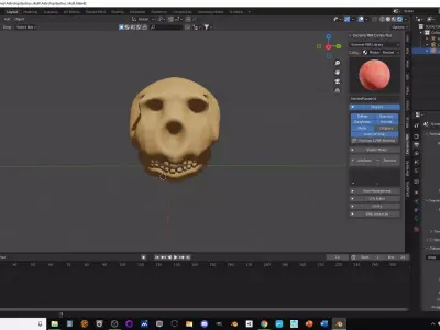 Astrolopitechus skull animated Low-poly 3D model