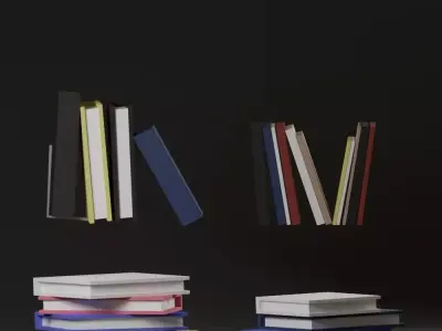 LowpolyBooks stack of books Free low-poly 3D model