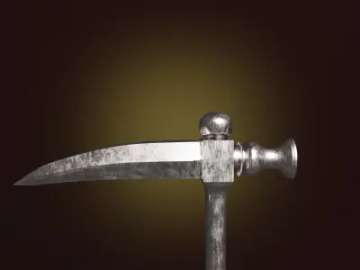 Pickaxe bec de corbin PBR low poly game ready Free low-poly 3D model