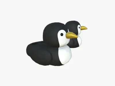 Slippers J01 Penguim Bird - Costume Character Design Low-poly 3D model