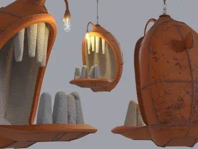 Swing chair by Porky Hefer Sea Predator Monster Low-poly 3D model