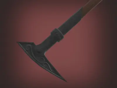 glaive PBR low-poly game ready Melee weapons cold weapons spear Free low-poly 3D model