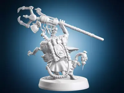 Steampunk Rat Alchemist Staff 3D print model