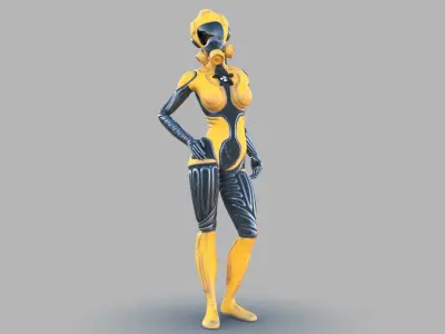 Sci fi female Low-poly 3D model