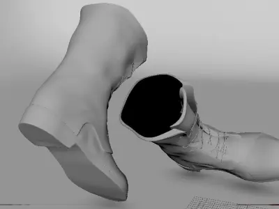 Military Boots Low-poly 3D model