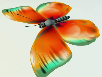 Cartoon Butterfly Low-poly 3D model 3D model