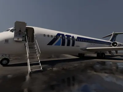 ALITALIA DC-9 32 Fokker Friendship f27 3D model