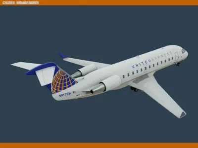 CRJ200 United Low-poly 3D model