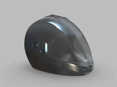Superbike Helmet Low Poly PBR Realistic Low-poly 3D model