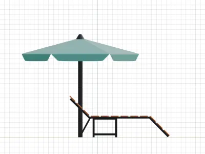 Beach chair Summer Vacation 3D model